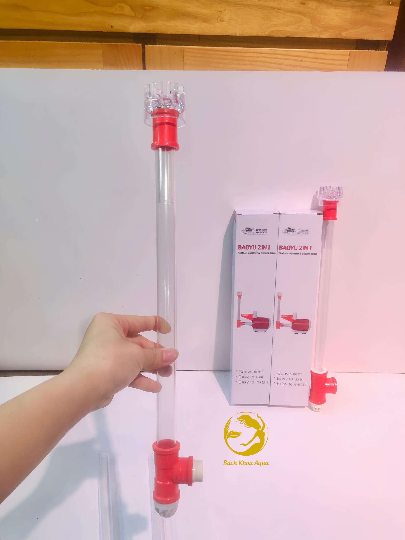 Bộ hút mặt hút đáy Baoyu 2in1 MD-27 / MD-34 (kèm lv xoay) lắp máy bơm tiện lợi